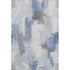 5' X 8' Denim Blue Gray And Ivory Abstract Washable Area Rug With UV Protection