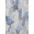 5' X 8' Denim Blue Gray And Ivory Abstract Washable Area Rug With UV Protection
