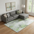 9' X 12' Green Gray And Ivory Abstract Washable Area Rug With UV Protection