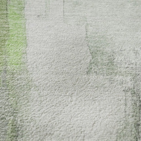 9' X 12' Green Gray And Ivory Abstract Washable Area Rug With UV Protection