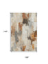 9' X 12' Ivory Rust And Beige Abstract Washable Area Rug With UV Protection