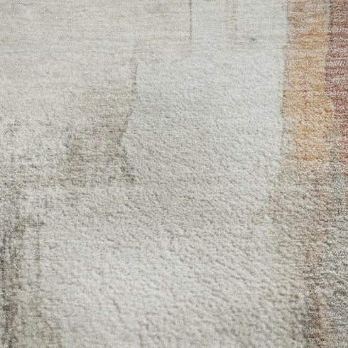 5' X 8' Rust Gray And Ivory Abstract Washable Area Rug With UV Protection