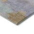 8' Lavender Gold And Charcoal Abstract Washable Round Rug With UV Protection
