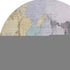 8' Lavender Gold And Charcoal Abstract Washable Round Rug With UV Protection