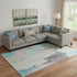 9' X 12' Teal Beige And Gray Abstract Washable Area Rug With UV Protection