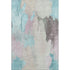 9' X 12' Teal Beige And Gray Abstract Washable Area Rug With UV Protection