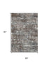 5' X 8' Brown Taupe And Gray Geometric Washable Area Rug With UV Protection