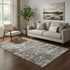 5' X 8' Brown Taupe And Gray Geometric Washable Area Rug With UV Protection
