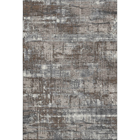 5' X 8' Brown Taupe And Gray Geometric Washable Area Rug With UV Protection