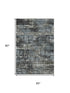 5' X 8' Charcoal Gray And Taupe Geometric Washable Area Rug With UV Protection
