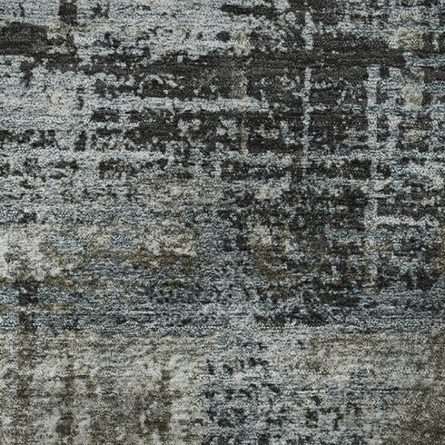 5' X 8' Charcoal Gray And Taupe Geometric Washable Area Rug With UV Protection