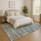 8' X 10' Taupe Teal And Ivory Geometric Washable Area Rug With UV Protection