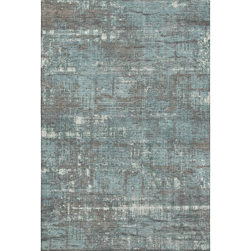 8' X 10' Taupe Teal And Ivory Geometric Washable Area Rug With UV Protection