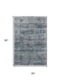 5' X 8' Denim Blue Ivory And Khaki Striped Washable Area Rug With UV Protection