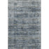 5' X 8' Denim Blue Ivory And Khaki Striped Washable Area Rug With UV Protection