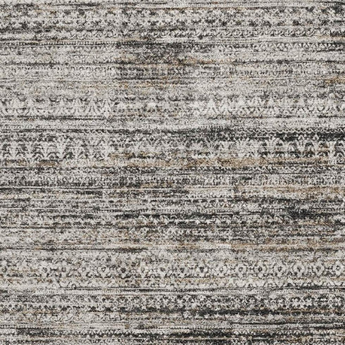 8' X 10' Taupe Brown And Ivory Striped Washable Area Rug With UV Protection