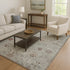 8' X 10' Gray Copper And Silver Oriental Washable Area Rug With UV Protection