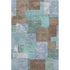 5' X 8' Brown Teal And Ivory Geometric Washable Area Rug With UV Protection