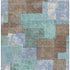 5' X 8' Brown Teal And Ivory Geometric Washable Area Rug With UV Protection