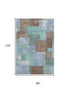 8' X 10' Brown Teal And Ivory Geometric Washable Area Rug With UV Protection