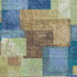 5' X 8' Blue Green And Beige Geometric Washable Area Rug With UV Protection