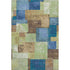 9' X 12' Blue Green And Beige Geometric Washable Area Rug With UV Protection