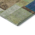 9' X 12' Blue Green And Beige Geometric Washable Area Rug With UV Protection