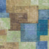 9' X 12' Blue Green And Beige Geometric Washable Area Rug With UV Protection