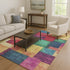 9' X 12' Gold Purple And Red Geometric Washable Area Rug With UV Protection
