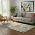 5' X 8' Beige Blue And Green Geometric Washable Area Rug With UV Protection
