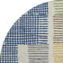 8' Beige Blue And Green Geometric Washable Round Rug With UV Protection