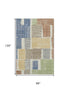 8' X 10' Beige Blue And Green Geometric Washable Area Rug With UV Protection