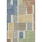 8' X 10' Beige Blue And Green Geometric Washable Area Rug With UV Protection