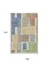 9' X 12' Beige Blue And Green Geometric Washable Area Rug With UV Protection