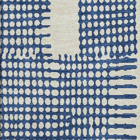 9' X 12' Beige Blue And Green Geometric Washable Area Rug With UV Protection