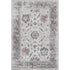 5' X 8' Blush Ivory And Denim Blue Oriental Washable Area Rug With UV Protection