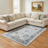 8' X 10' Blue Gray And Taupe Oriental Washable Area Rug With UV Protection