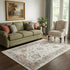5' X 8' Linen Ivory And Salmon Oriental Washable Area Rug With UV Protection