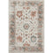 5' X 8' Linen Ivory And Salmon Oriental Washable Area Rug With UV Protection