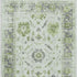 5' X 8' Mint Green And Gray Oriental Washable Area Rug With UV Protection