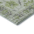 8' Mint Green And Gray Oriental Washable Round Rug With UV Protection