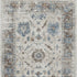 5' X 8' Beige Blue And Brown Oriental Washable Area Rug With UV Protection