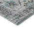 8' Teal Gray And Charcoal Oriental Washable Round Rug With UV Protection