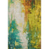 5' X 8' Green Gold And Orange Abstract Washable Area Rug With UV Protection