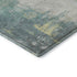 8' Pale Aqua Ivory And Teal Abstract Washable Round Rug With UV Protection