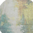 8' Pale Aqua Ivory And Teal Abstract Washable Round Rug With UV Protection