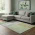 8' X 10' Artichoke Green Ivory And Gold Abstract Washable Area Rug With UV Protection