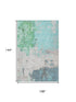 9' X 12' Teal Green And Ivory Abstract Washable Area Rug With UV Protection