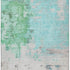 9' X 12' Teal Green And Ivory Abstract Washable Area Rug With UV Protection