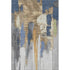 5' X 8' Navy Blue Ivory And Brown Abstract Washable Area Rug With UV Protection